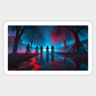 Neon Riders - Retro Horror Parallel World Poster Sticker